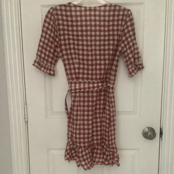 Capulet “Nadine” Red/White Gingham Ruffle Wrap Dress Size M NEW WITHOUT TAGS - Picture 6 of 11
